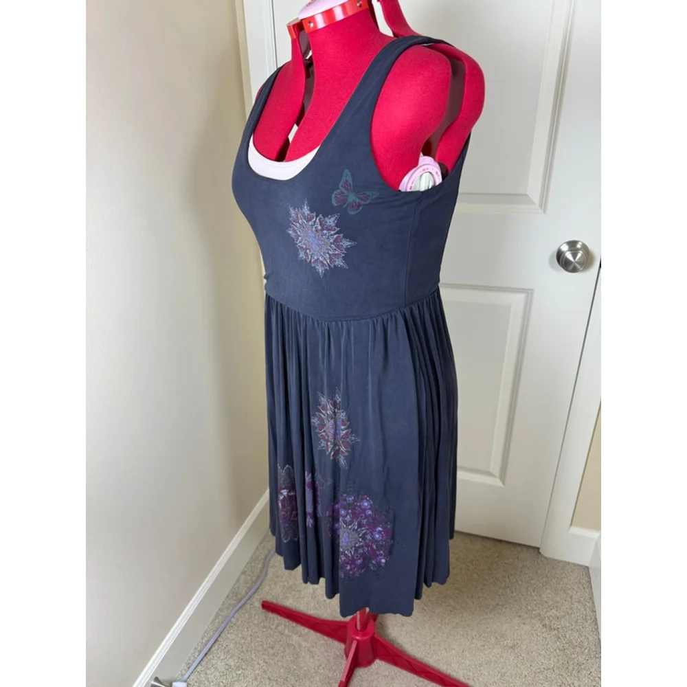 Women's Desigual Grey Multicolor Sleeveless Midi Dress Size L